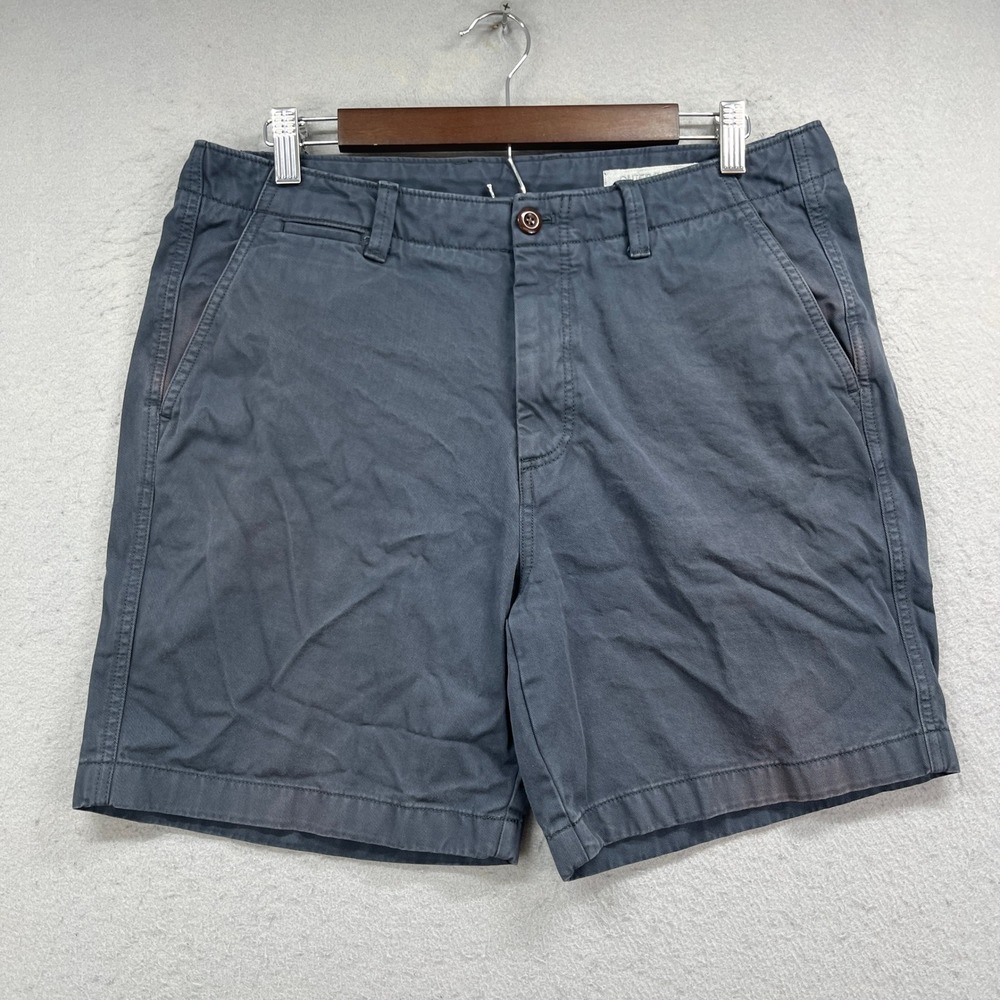 Outerknown Chino Shorts Mens 32 Gray Faded Organic Cotton Sustainable Preppy